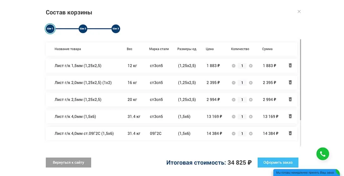 Выпадающее меню каталога